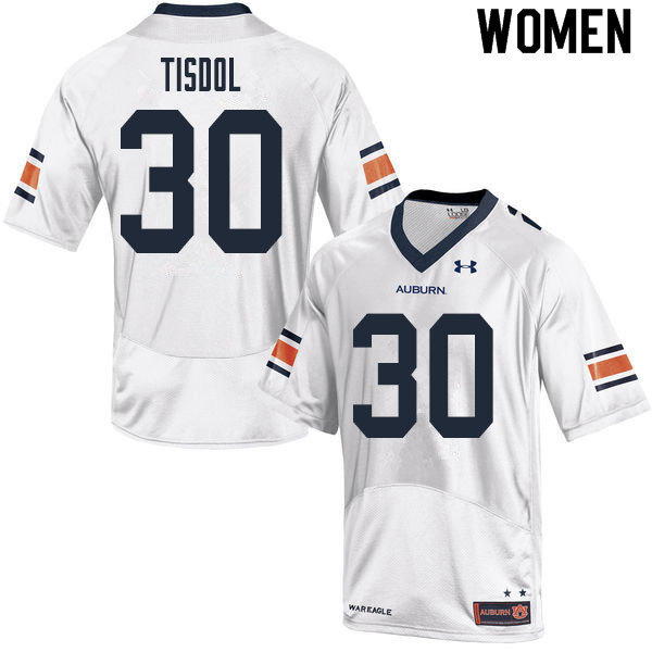 Women's Auburn Tigers #30 Desmond Tisdol White 2020 College Stitched Football Jersey